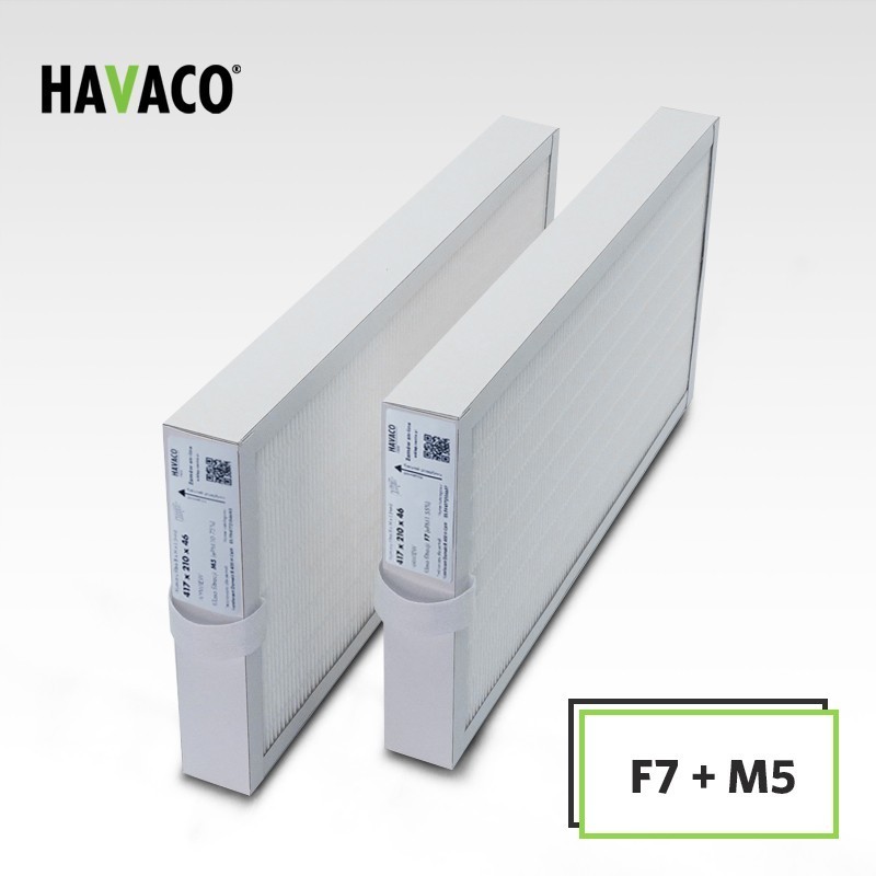 Domekt R 400 H C6M. 417x210x46 mm. KOMPLET (klasa F7+M5). Dedykowane zamienniki filtrów powietrza